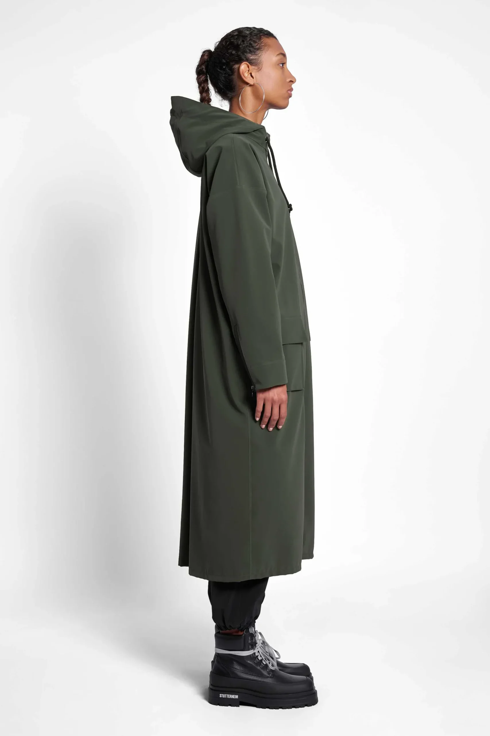 STUTTERHEIM Dames Uitverkoop-Sandviken Lange Matte Regenjas Met Rits